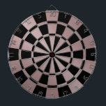Chic Metallic Rose Gold Pink and Black Dartboard<br><div class="desc">Let the games begin! This chic metallic rose gold pink and black dartboard is perfect for a game room and college dorm room.</div>