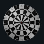 Chic Metallic Silver and Black Dartboard<br><div class="desc">Let the games begin! This chic metallic silver and black dartboard is perfect for a game room and college dorm room.</div>