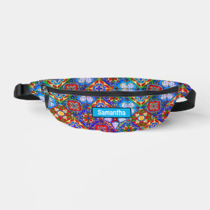 Chic mexicain talavera bleu violet tuiles monogram