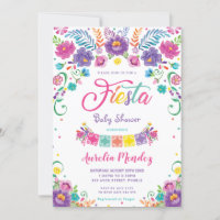 Chic Mexican Floral Flowers Fiesta Baby Shower  