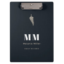 Chic Midnight Navy Botanical Custom Business Gift