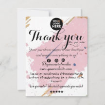 Chic minimal : Boutique Carte de remerciements