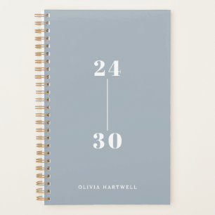 Chic Minimal Dusty Blue Typography Weekly Monthly Planner