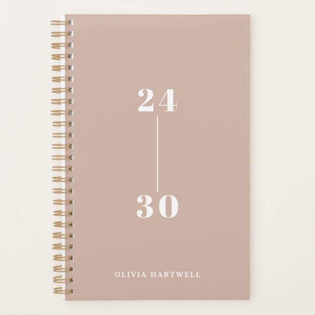 Chic Minimal Dusty Pink Typography Weekly Monthly Planner (Front)
