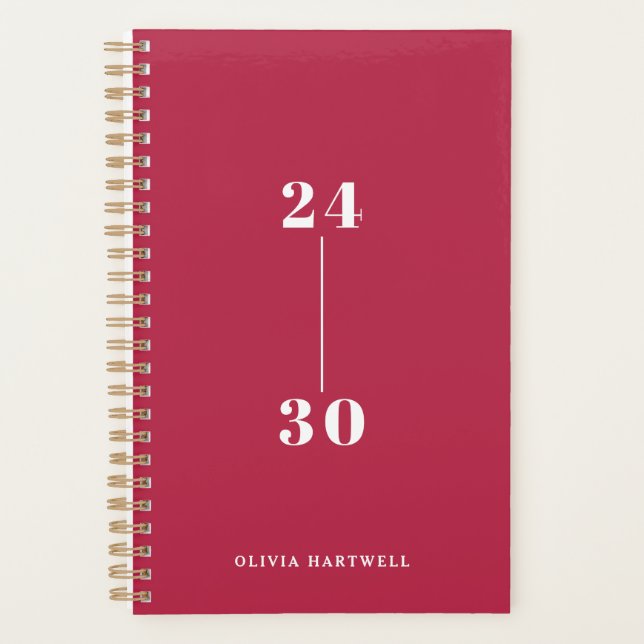 Chic minimal en brique Rouge Typographie hebdomada (Devant)