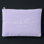 Chic Minimal Iris Purple Personalized Bridesmaid Accessory Pouch<br><div class="desc">Introducing our Chic Minimalist Iris Purple Personalized Bridesmaid Accessory Pouch, a stylish and versatile gift designed to celebrate your bridesmaids in elegance. This accessory pouch is the epitome of modern chic, perfect for any occasion from bridesmaid proposals to bridal showers. Crafted with a minimalist design, this pouch features a Iris...</div>