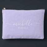 Chic Minimal Iris Purple Personalized Bridesmaid Accessory Pouch<br><div class="desc">Introducing our Chic Minimalist Iris Purple Personalized Bridesmaid Accessory Pouch, a stylish and versatile gift designed to celebrate your bridesmaids in elegance. This accessory pouch is the epitome of modern chic, perfect for any occasion from bridesmaid proposals to bridal showers. Crafted with a minimalist design, this pouch features a Iris...</div>