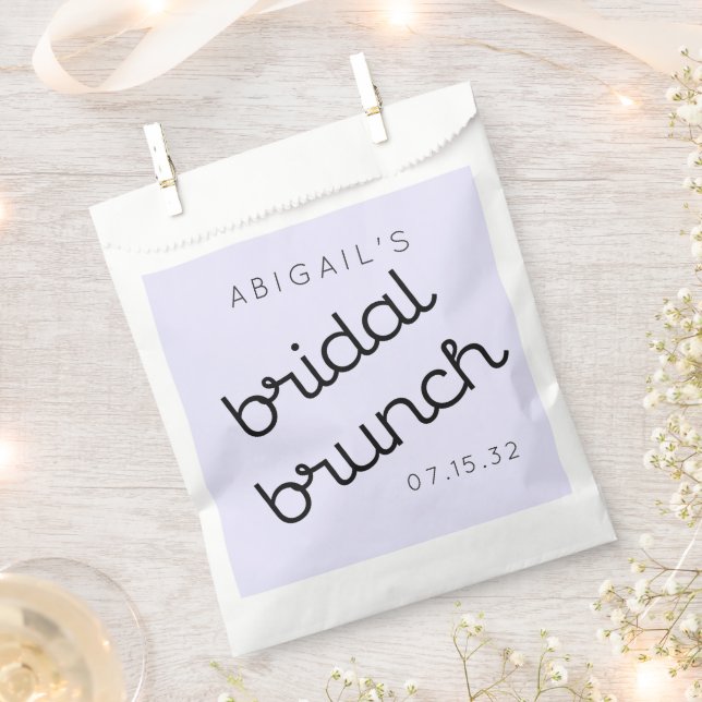 Chic Minimal Lavender Mod Script Brunch  Favour Bag (Clipped)