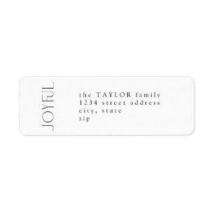 Chic minimal noir joyeux Noël Adresse de retour