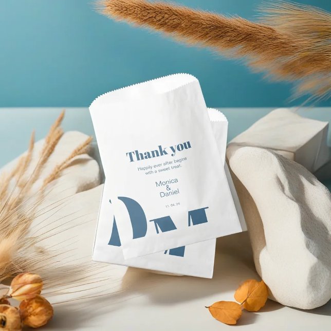 Chic minimal pastel blue wedding favour bag (Creator Uploaded)