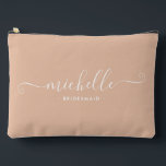 Chic Minimal Sand Beige Personalized Bridesmaid Accessory Pouch<br><div class="desc">Introducing our Chic Minimalist Sand Beige Personalized Bridesmaid Accessory Pouch, a stylish and versatile gift designed to celebrate your bridesmaids in elegance. This accessory pouch is the epitome of modern chic, perfect for any occasion from bridesmaid proposals to bridal showers. Crafted with a minimalist design, this pouch features a Sand...</div>