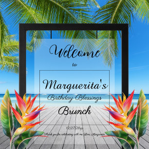 Chic Minimal Script Calligraphy Party Welcome Acrylic Sign