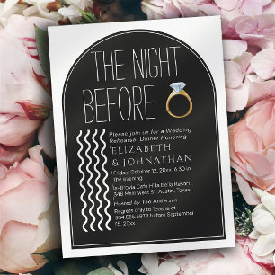 Chic Minimal Text Script The Night Before Invitation