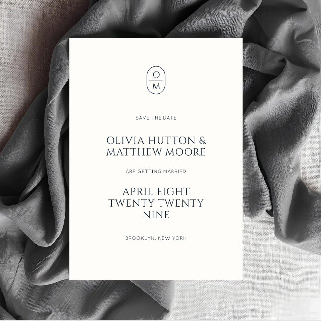 Chic Minimal Typography Monogram Wedding  Save The Date (Creator Uploaded)