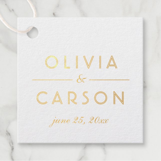 Chic Minimal Wedding Monogram Favour Tags (Front)