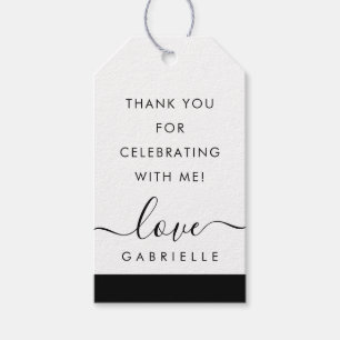 Chic Minimalist Black and White Stripe Gift Tags