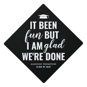 Chic Minimalist Black Graduation Cap Topper