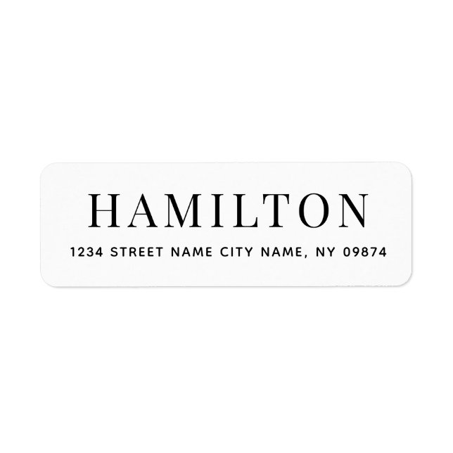 Chic Minimalist Black & White Return Address Label (Front)