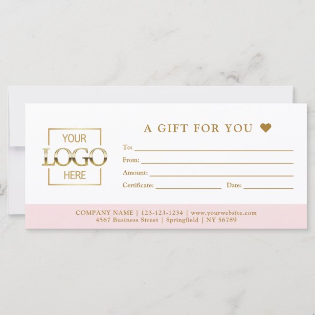 Chic Minimalist Business Gift Certificate Template (Front)