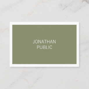 Chic Minimalist Design Simple Plain Stylish Trendy Business Card