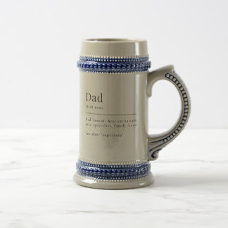 Chic Minimalist Dictionary Definition Dad Beer Stein
