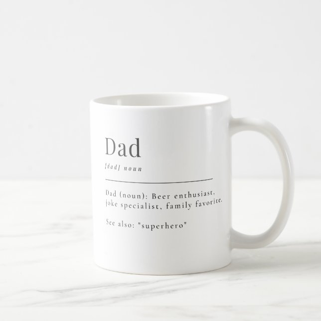 Chic Minimalist Dictionary Definition Dad Coffee Mug (Right)