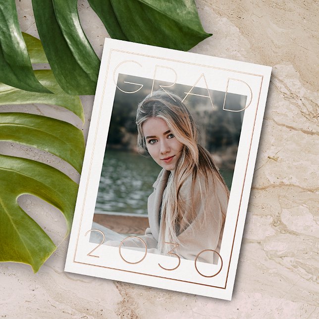 Chic Minimalist Gold Foil Graduation Announcement (Creator Uploaded)