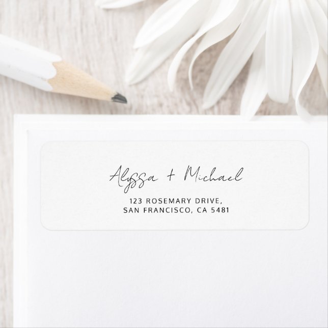 Chic Minimalist Handwriting Script Wedding Address (Insitu)