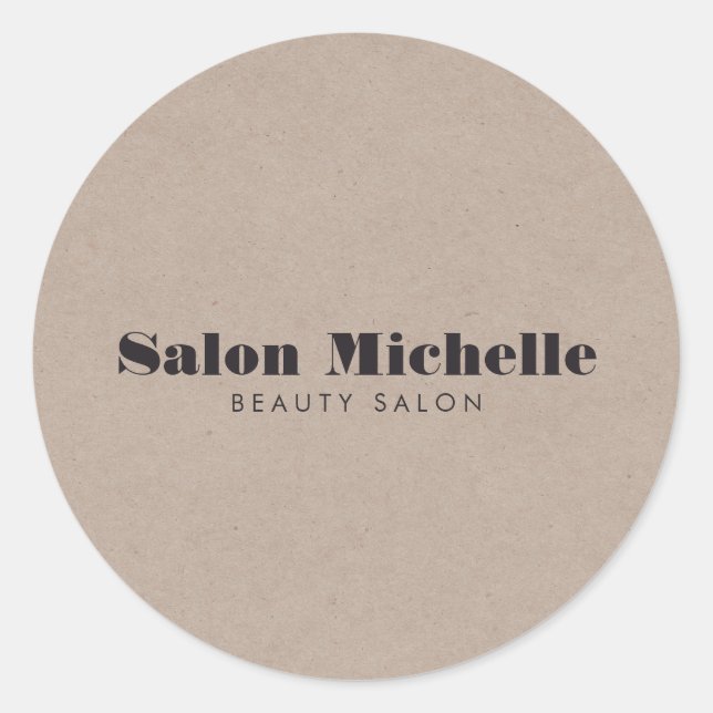Chic Minimalist Kraft Look Classic Round Sticker (Front)