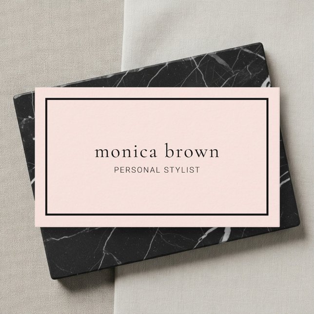 Chic Minimalist Modern | Blush Pink Business Card (Creator Uploaded)