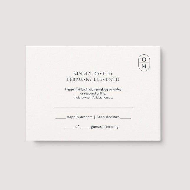 Chic Minimalist Monogram Wedding RSVP (Créateur téléchargé)