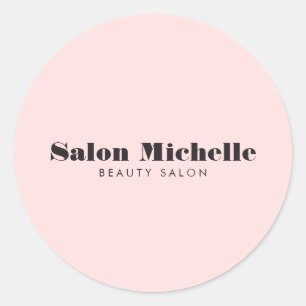 Chic Minimalist Pastel Pink Classic Round Sticker