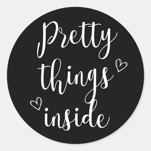 Chic, Minimalist Pretty Things Inside Sticker (Front)