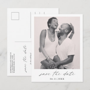 Chic Minimalist Simple Photo Wedding Save the Date Announcement Postcard