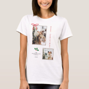 Chic Minimalist Typography Photo Merry Christmas T-Shirt