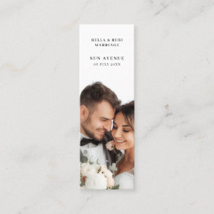 Chic Minimalist Wedding Favor Mini Bookmark Card