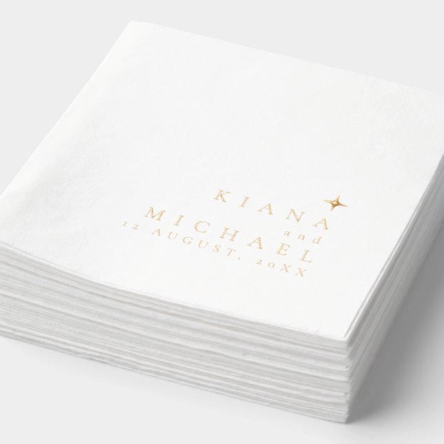 Chic Minimalist Wedding ID1020 Foil Napkins (Detail)