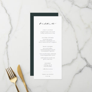 Chic Minimalist Wedding Menu