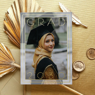 Chic Minimaliste Gold Foil Faire-part de graduatio