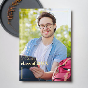 Chic Minimaliste Gold Foil Faire-part de graduatio