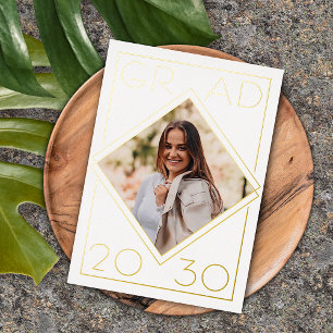 Chic Minimaliste Gold Foil Faire-part de graduatio