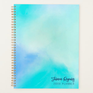 Chic Minimalistic Blue Abstract Art Planner