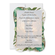 Chic Minimalistic Green-ish Wedding Invitations