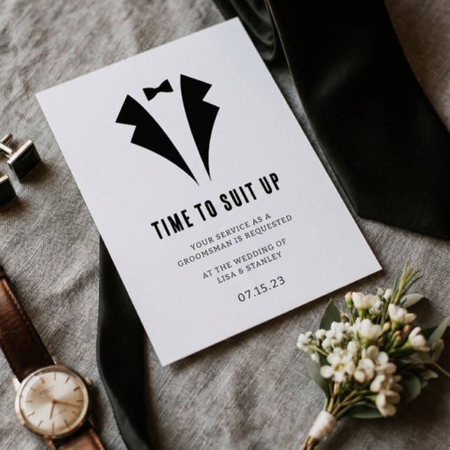 Chic Minimalistic Groomsman Proposal Card (Creator Uploaded)