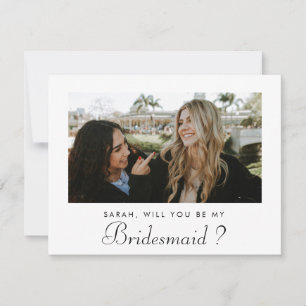 Chic Minimalistic Will You Be My Bridesmaid Photo