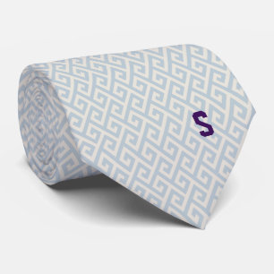 Chic mint abstract geometric pattern monogram tie