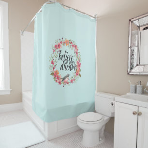 Chic Mint Believe in Your Dreams Bird Pink Floral 
