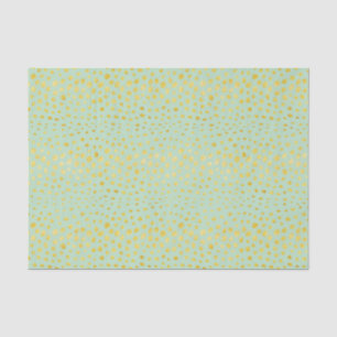 Chic mint faux gold glitter cheetah print monogram tissue paper
