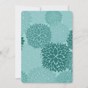 Chic Mint Flowers Baby Shower Invitation