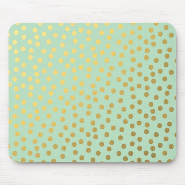 Chic Mint Gold Confetti Dots Mouse Pad (Front)